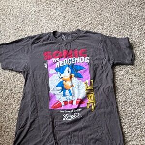 Sonic The Hedgehog Graphic Tee - Black with Blue & Red